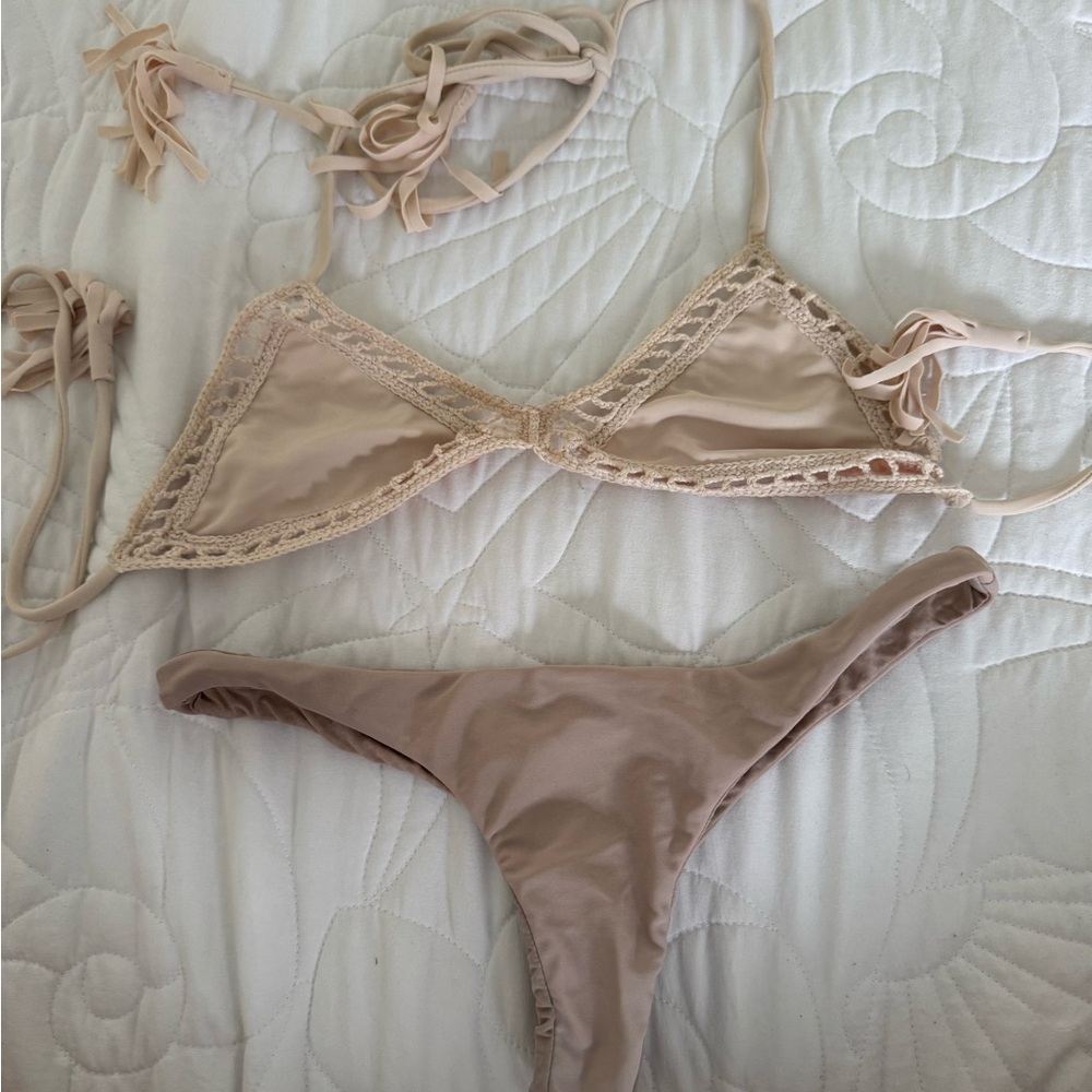 ACACIA Cream/Light Pink Bikini Set